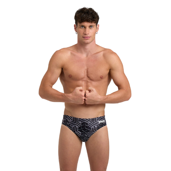 COSTUME ARENA UOMO SLIP NUOTO PISCINA BRIEF NERO GRIGIO