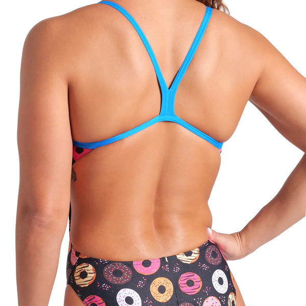 COSTUME ARENA DONNA PISCINA INTERO SPALLINA STRETTA DONUTS CHALLENGE