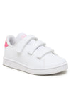 SCARPE BIMBO BIMBA ADIDAS ADVANTAGE CHILDREN CON STRAPPI BIANCO ROSA