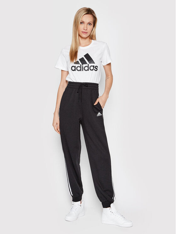 T SHIRT ADIDAS MAGLIA DONNA LOUNGEWEAR ESSENTIALS LOGO BIANCA