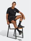 T-SHIRT ADIDAS UOMO MAGLIA TRAINING FITNESS SPORT COTONE NERA