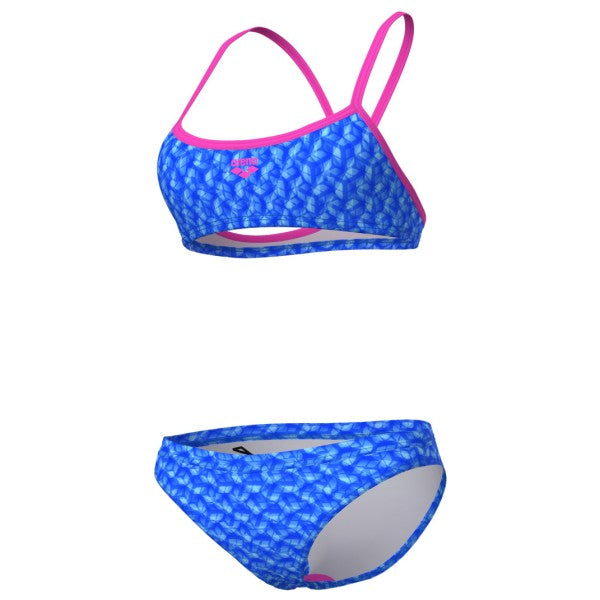 COSTUME BIKINI ARENA 2 PEZZI A FASCIA DONNA PISCINA NUOTO AZZURRO MONOGRAM