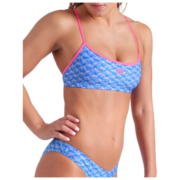 COSTUME BIKINI ARENA 2 PEZZI A FASCIA DONNA PISCINA NUOTO AZZURRO MONOGRAM