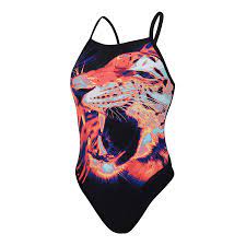 COSTUME DONNA PISCINA SPEEDO INTERO TIGER TIGRE SPALLINA STRETTA SWIM SUIT