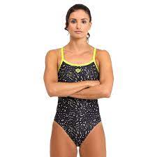 COSTUME ARENA DONNA INTERO PISCINA SOLID SPALLINA STRETTA FUOCHI ARTIFICIALI