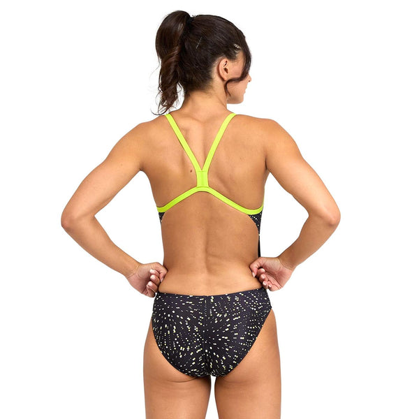 COSTUME ARENA DONNA INTERO PISCINA SOLID SPALLINA STRETTA FUOCHI ARTIFICIALI