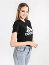 T-SHIRT ADIDAS DONNA MAGLIETTA TRAINING FITNESS LOUNGEWEAR ESSENTIALS LOGO BLACK