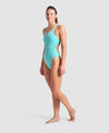 COSTUME ARENA DONNA INTERO PISCINA SOLID NUOTO TURCHESE