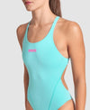 COSTUME ARENA DONNA INTERO PISCINA SOLID NUOTO TURCHESE