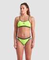 COSTUME BIKINI ARENA 2 PEZZI SLIP E TOP A FASCIA ICONS DONNA PISCINA NUOTO GIALLO FLUO