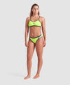 COSTUME BIKINI ARENA 2 PEZZI SLIP E TOP A FASCIA ICONS DONNA PISCINA NUOTO GIALLO FLUO