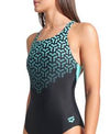 COSTUME ARENA DONNA PISCINA INTERO KIKKO SWIMSUIT NUOTO MARE NERO CELESTE