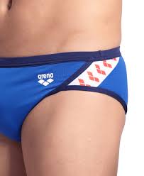 MEN'S SWIMSUIT ARENA SLIP SWIMMING POOL BRIEF STRIPE BLACK WHITE