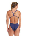 COSTUME NUOTO ARENA DONNA INTERO SPALLINA STRETTA PISCINA SOLID WOMAN SWIMSUIT BLU