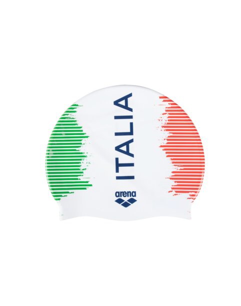CUFFIA ARENA ITALIA FIN PISCINA SILICONE SWIM CAP CUFFIE NUOTO BIANCA ITALY