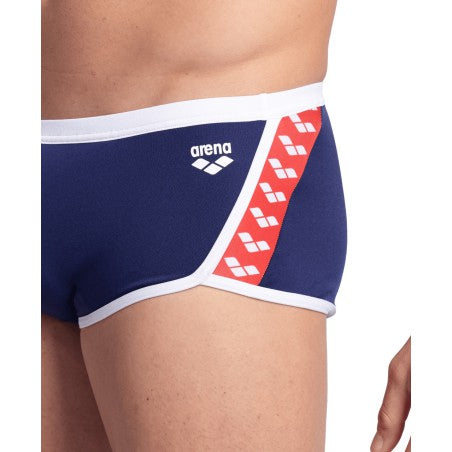 COSTUME ARENA UOMO ALTO NUOTO PISCINA SWIM BRIEFS ICONS TRUNK BLU ROSSO