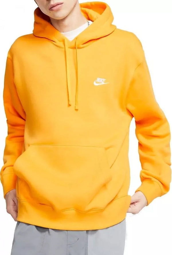 FELPA NIKE UOMO CON CAPPUCCIO SPORTSWEAR CLUB FLEECE GIALLA