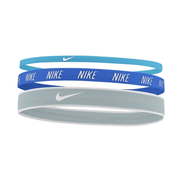 FASCE PER CAPELLI NIKE USA KIT 3 PEZZI ELASTICI AZZURRO BLU FASCETTE
