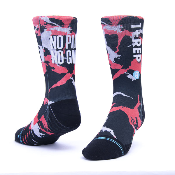 CALZE SCRIMMAGE CROSSFIT SOCKS PADLE BASKET RUNNING NO PAIN NO GAIN RED