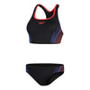 COSTUME BIKINI SPEEDO 2 PEZZI DONNA FASCIA PISCINA NUOTO NERO ROSSO BLU