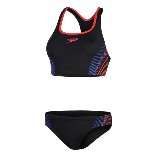 COSTUME BIKINI SPEEDO 2 PEZZI DONNA FASCIA PISCINA NUOTO NERO ROSSO BLU