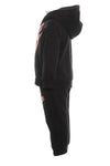 ADIDAS BOY JUNIOR HOODIE BLACK WHITE TRACKSUIT