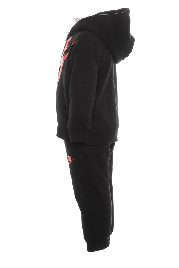 ADIDAS BOY JUNIOR HOODIE BLACK WHITE TRACKSUIT