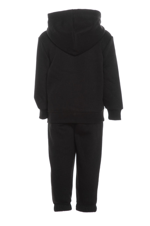 ADIDAS BOY JUNIOR HOODIE BLACK WHITE TRACKSUIT
