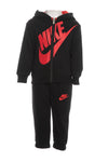 ADIDAS BOY JUNIOR HOODIE BLACK WHITE TRACKSUIT