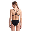 COSTUME ARENA DONNA INTERO PISCINA W MULTI STRIPES CON PIZZO SUL RETRO NERO-BIANCO-VERDE SPALLINA STRETTA