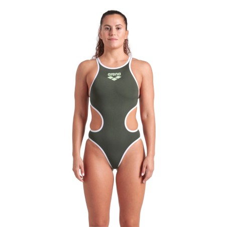 COSTUME ARENA DONNA ONE BIG LOGO COSTUME INTERO PISCINA VERDE