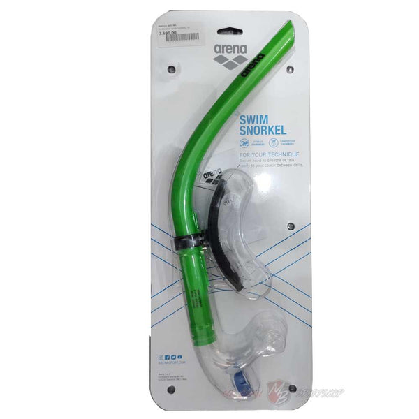 TUBO FRONTALE ARENA SWIM SNORKEL 3 BOCCAGLIO NUOTO PINNATO VERDE - TOP LEVEL SPORT