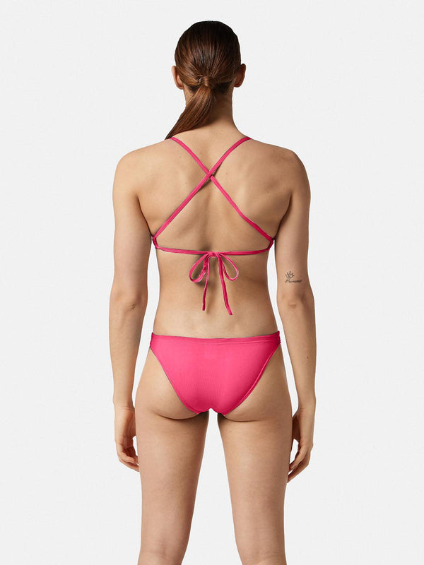 COSTUME 2 PEZZI DONNA AKRON NUOTO PISCINA BIKINI TRIANGOLO FUXIA - TOP LEVEL SPORT
