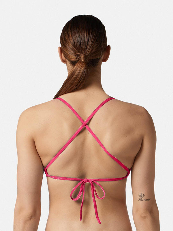 COSTUME 2 PEZZI DONNA AKRON NUOTO PISCINA BIKINI TRIANGOLO FUXIA - TOP LEVEL SPORT