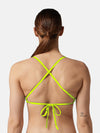 COSTUME 2 PEZZI DONNA AKRON NUOTO PISCINA BIKINI TRIANGOLO BLU GIALLO - TOP LEVEL SPORT