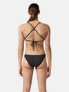 COSTUME 2 PEZZI DONNA AKRON NUOTO PISCINA BIKINI TRIANGOLO NERO - TOP LEVEL SPORT