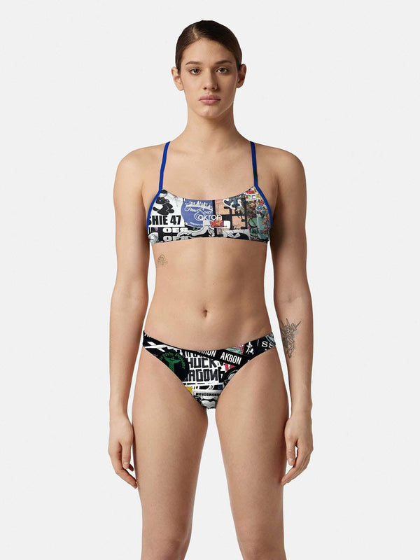 COSTUME DONNA AKRON ITALIA NUOTO PISCINA BIKINI GINKO - TOP LEVEL SPORT