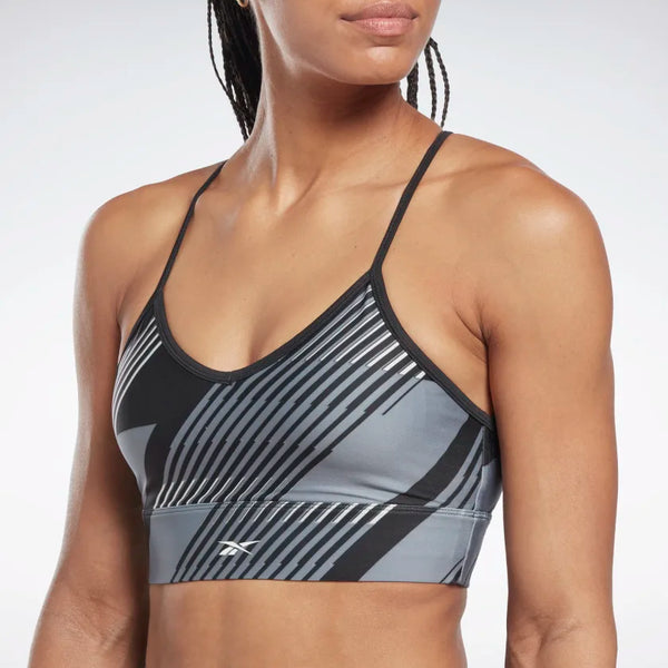 TOP REEBOK BRA LUX FITNESS VECTOR SPORTS DONNA NIGHT BLACK - TOP LEVEL SPORT