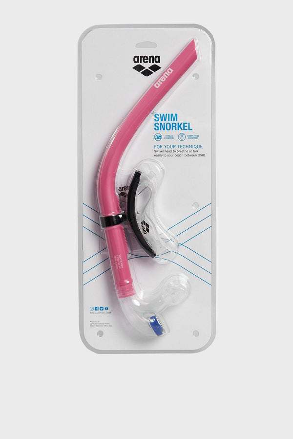 TUBO FRONTALE ARENA SWIM SNORKEL 3 BOCCAGLIO NUOTO PINNATO ROSA - TOP LEVEL SPORT