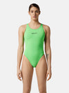COSTUME DONNA AKRON ITALIA NUOTO PISCINA BICOLOR VERDE NERO - TOP LEVEL SPORT