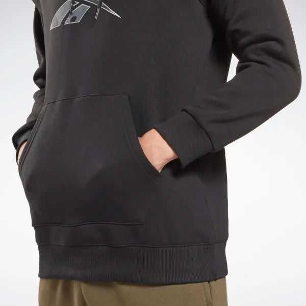 FELPA REEBOK CROSSFIT UOMO CAPPUCCIO TUTA MAN HOODIE NERA - TOP LEVEL SPORT