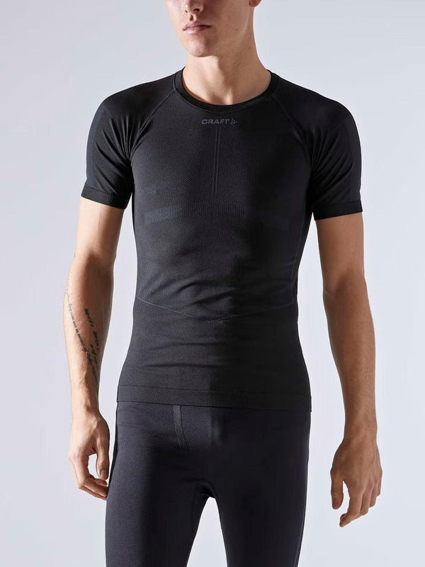 MAGLIA TERMICA CRAFT UOMO MANICA CORTA ACTIVE INTENSITY, BLACK/ASPHALT - TOP LEVEL SPORT