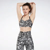 TOP REEBOK BRA LUX FITNESS SPORTS DONNA SAFARI BIANCO NERO - TOP LEVEL SPORT