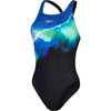 COSTUME DONNA PISCINA SPEEDO NUOTO INTERO NERO FULMINI - TOP LEVEL SPORT