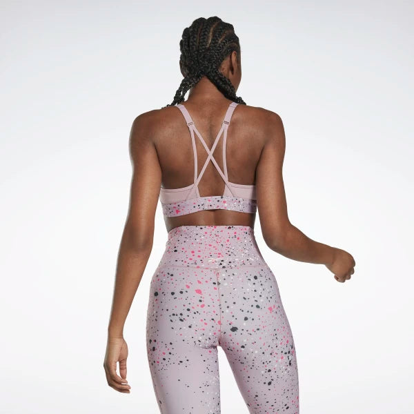 TOP REEBOK BRA LUX FITNESS SPORTS DONNA CROSSFIT SAFARI ROSA - TOP LEVEL SPORT