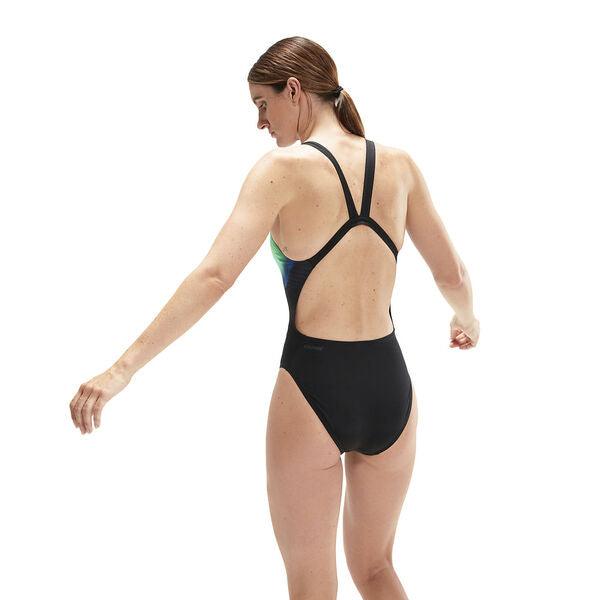 COSTUME DONNA PISCINA SPEEDO NUOTO INTERO NERO FULMINI - TOP LEVEL SPORT
