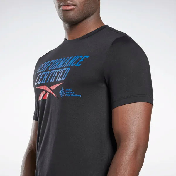 T-SHIRT REEBOK CROSSFIT MAGLIA UOMO WOD CLASSIC LOGO NERA - TOP LEVEL SPORT