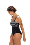 COSTUME PISCINA SPEEDO DA SIGNORA INTERO NEW CONTOUR ECLIPSE BIANCO E NERO - TOP LEVEL SPORT