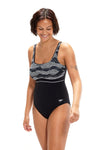 COSTUME PISCINA SPEEDO DA SIGNORA INTERO NEW CONTOUR ECLIPSE BIANCO E NERO - TOP LEVEL SPORT