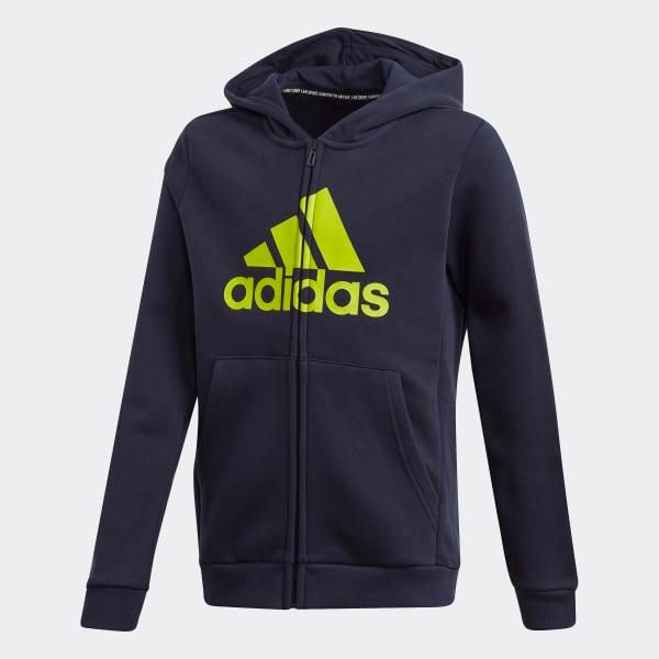 SWEATSHIRT TRACKSUIT BOY ADIDAS BLUE LOGO BOY JUNIOR HOODIE